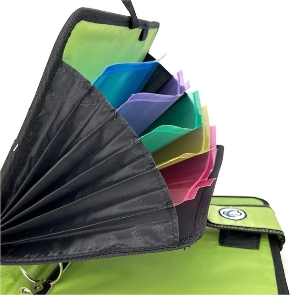 Case-It “The Open Tab” 2” Three Ring Binder Blue with Green Polka Dots New NWT - Picture 4 of 6